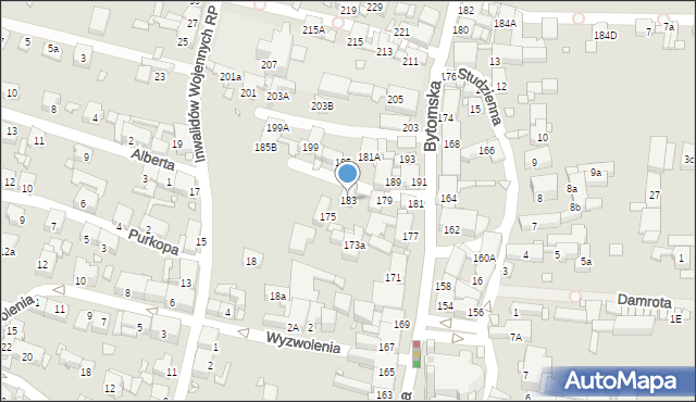 Piekary Śląskie, Bytomska, 183, mapa Piekary Śląskie