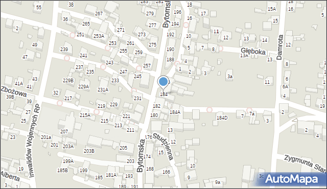 Piekary Śląskie, Bytomska, 184, mapa Piekary Śląskie