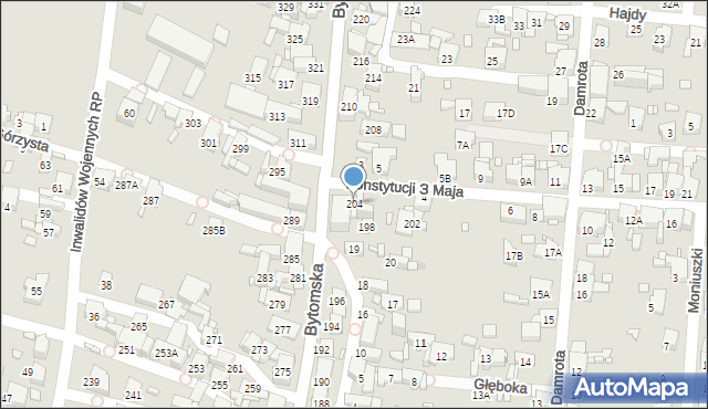 Piekary Śląskie, Bytomska, 204, mapa Piekary Śląskie