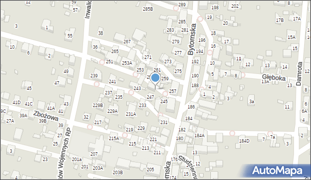 Piekary Śląskie, Bytomska, 249, mapa Piekary Śląskie