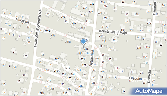 Piekary Śląskie, Bytomska, 285A, mapa Piekary Śląskie