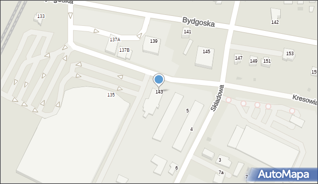 Piła, Bydgoska, 143, mapa Piły