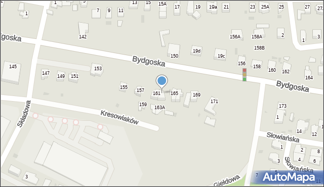 Piła, Bydgoska, 163, mapa Piły