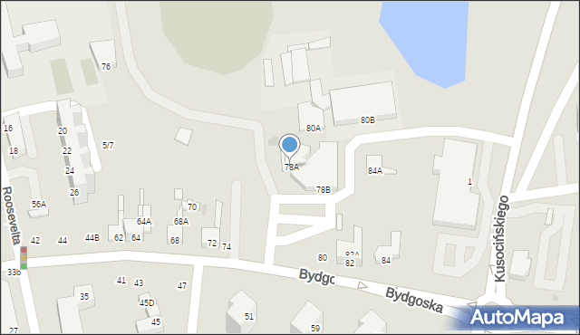 Piła, Bydgoska, 78A, mapa Piły