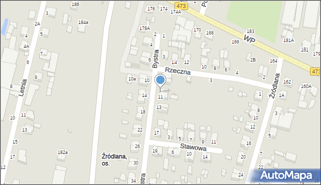 Piotrków Trybunalski, Bystra, 9, mapa Piotrków Trybunalski