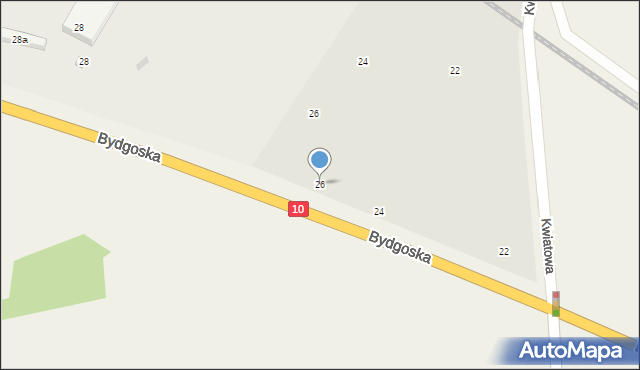 Płońsk, Bydgoska, 26, mapa Płońsk