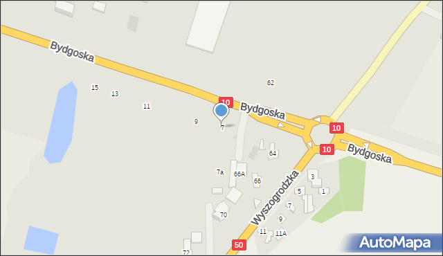 Płońsk, Bydgoska, 7, mapa Płońsk