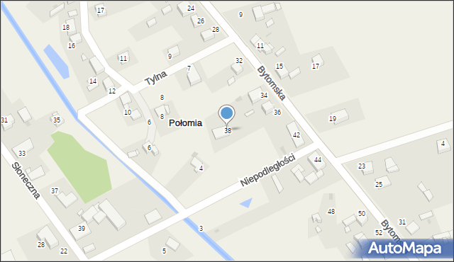 Połomia, Bytomska, 38, mapa Połomia