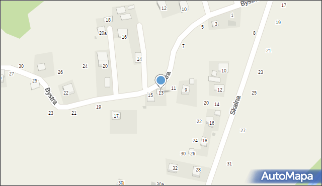 Poręba Spytkowska, Bystra, 13, mapa Poręba Spytkowska