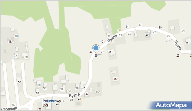 Poręba Spytkowska, Bystra, 39, mapa Poręba Spytkowska