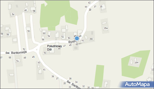 Poręba Spytkowska, Bystra, 43, mapa Poręba Spytkowska