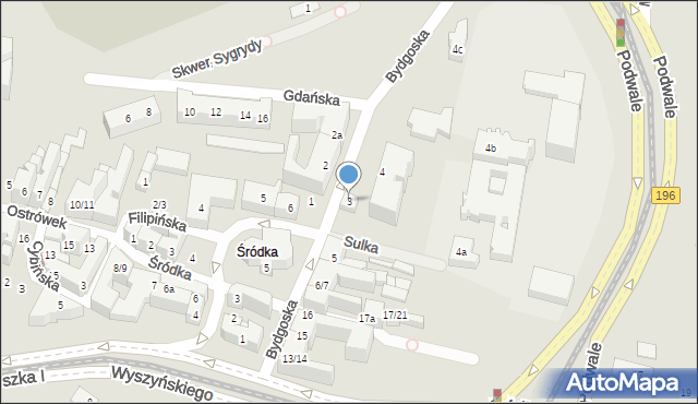 Poznań, Bydgoska, 3, mapa Poznania