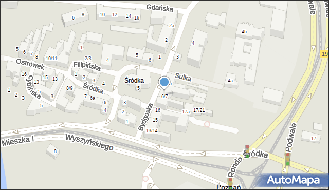 Poznań, Bydgoska, 6/7, mapa Poznania