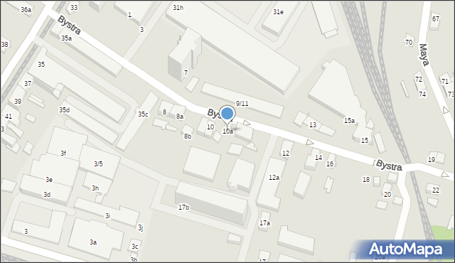 Poznań, Bystra, 10a, mapa Poznania