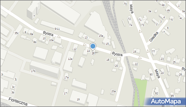 Poznań, Bystra, 16, mapa Poznania