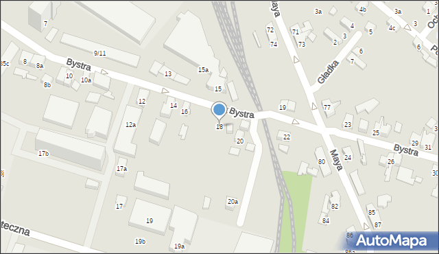 Poznań, Bystra, 18, mapa Poznania