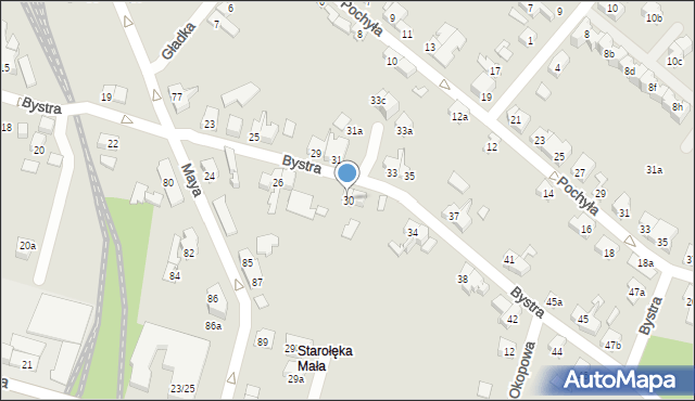 Poznań, Bystra, 30, mapa Poznania