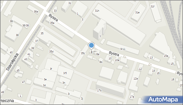 Poznań, Bystra, 8, mapa Poznania