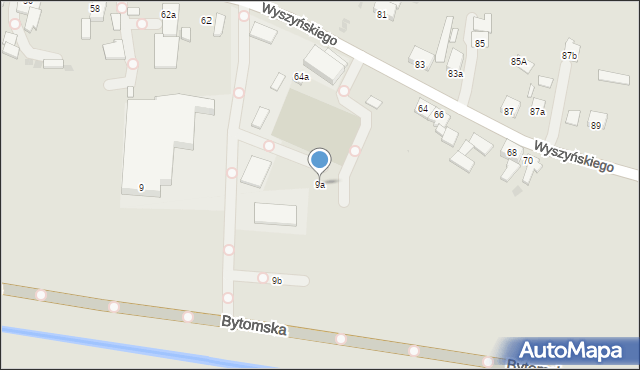 Pyskowice, Bytomska, 9a, mapa Pyskowice