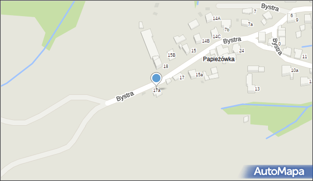 Rabka-Zdrój, Bystra, 17a, mapa Rabka-Zdrój