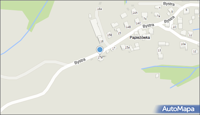 Rabka-Zdrój, Bystra, 17a, mapa Rabka-Zdrój