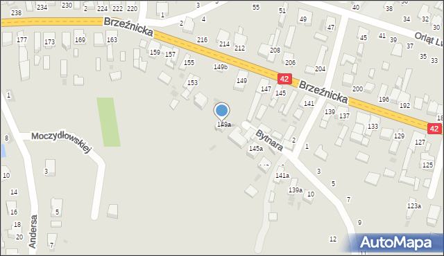 Radomsko, Bytnara Jana, 149a, mapa Radomsko