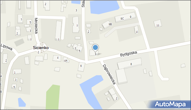 Sicienko, Bydgoska, 7, mapa Sicienko