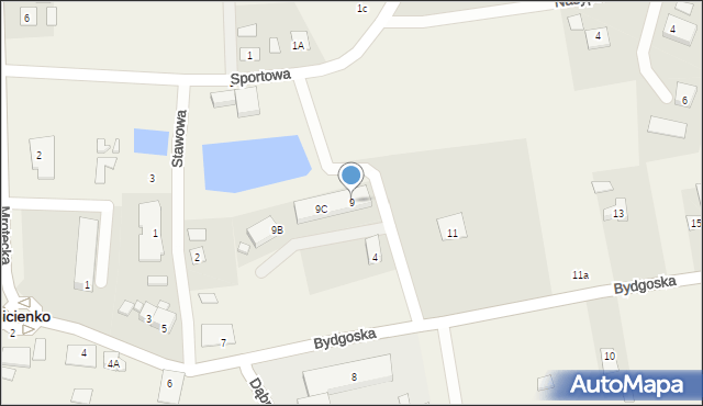 Sicienko, Bydgoska, 9, mapa Sicienko