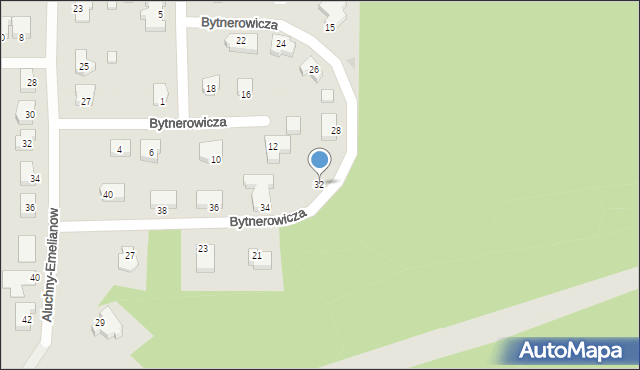 Słupsk, Bytnerowicza Jerzego, 32, mapa Słupska