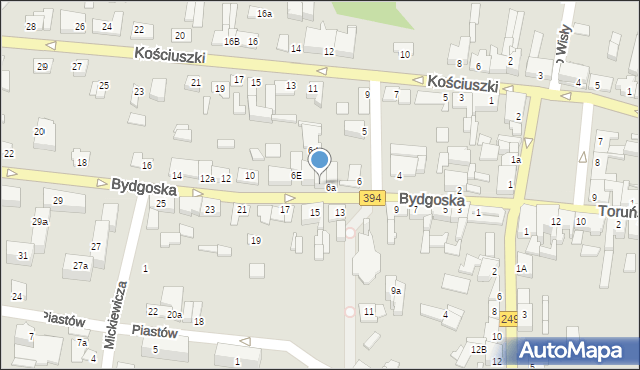 Solec Kujawski, Bydgoska, 6b, mapa Solec Kujawski