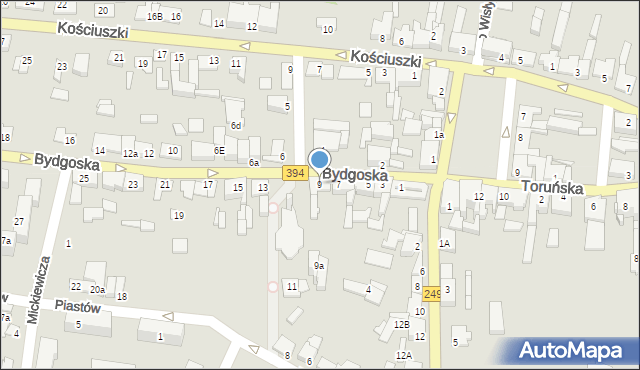 Solec Kujawski, Bydgoska, 9, mapa Solec Kujawski