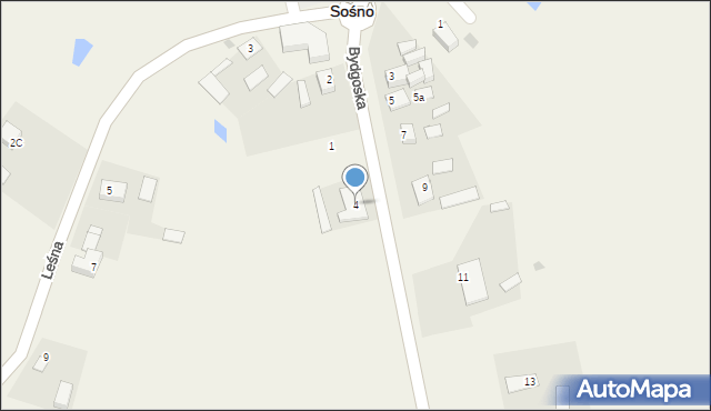 Sośno, Bydgoska, 4, mapa Sośno