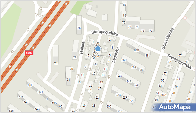 Sosnowiec, Bydgoska, 6, mapa Sosnowca