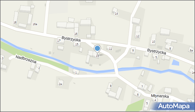 Stara Bystrzyca, Bystrzycka, 13, mapa Stara Bystrzyca