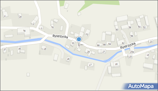 Stara Bystrzyca, Bystrzycka, 31, mapa Stara Bystrzyca