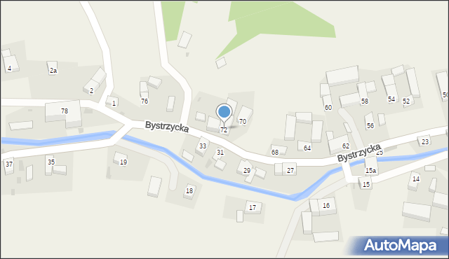 Stara Bystrzyca, Bystrzycka, 72, mapa Stara Bystrzyca