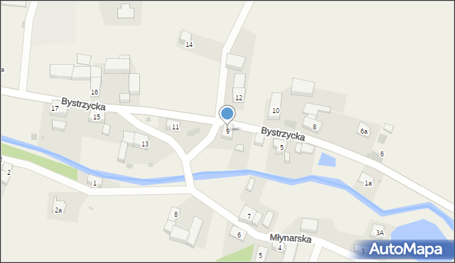 Stara Bystrzyca, Bystrzycka, 9, mapa Stara Bystrzyca