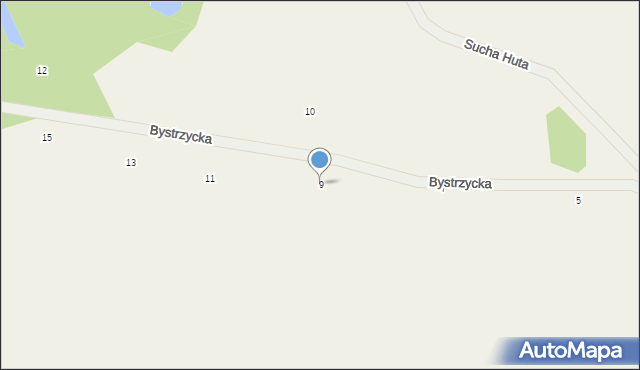 Sucha Huta, Bystrzycka, 9, mapa Sucha Huta