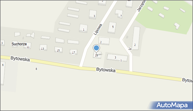 Suchorze, Bytowska, 19, mapa Suchorze