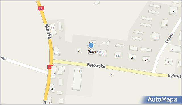 Suchorze, Bytowska, 7, mapa Suchorze