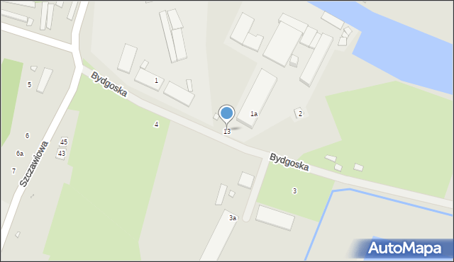 Szczecin, Bydgoska, 13, mapa Szczecina