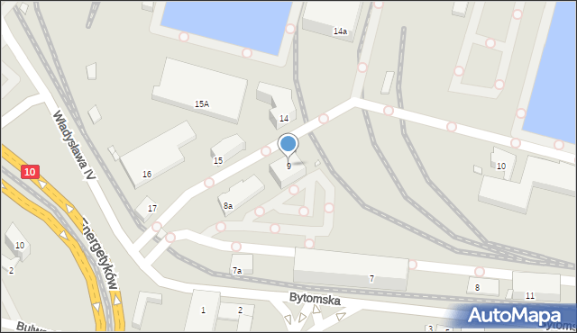 Szczecin, Bytomska, 9, mapa Szczecina