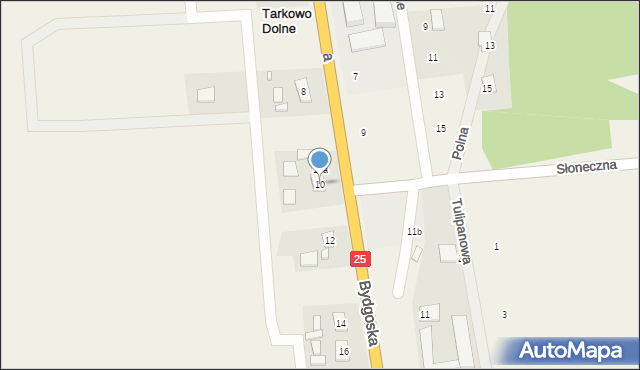 Tarkowo Dolne, Bydgoska, 10, mapa Tarkowo Dolne