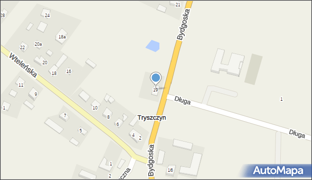 Tryszczyn, Bydgoska, 19, mapa Tryszczyn