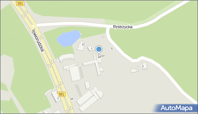 Wałbrzych, Bystrzycka, 1A, mapa Wałbrzycha