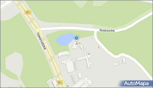 Wałbrzych, Bystrzycka, 1C, mapa Wałbrzycha