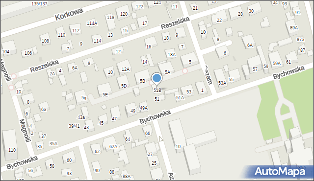 Warszawa, Bychowska, 51B, mapa Warszawy