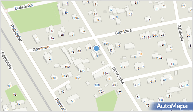 Warszawa, Bystrzycka, 83, mapa Warszawy