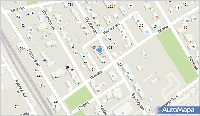 Warszawa, Bystrzycka, 61B, mapa Warszawy