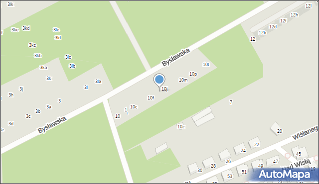 Warszawa, Bysławska, 10h, mapa Warszawy